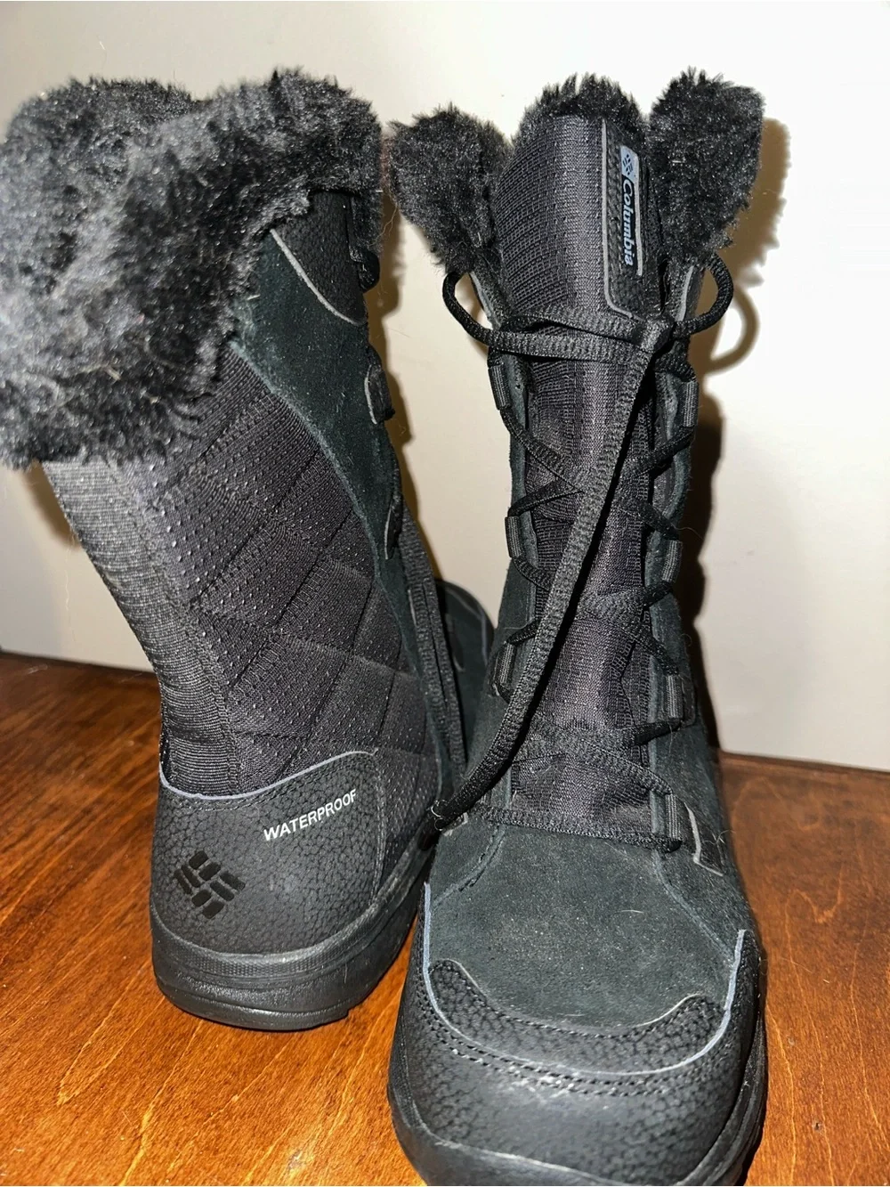Women's Black Faux-Fur Winter Boots